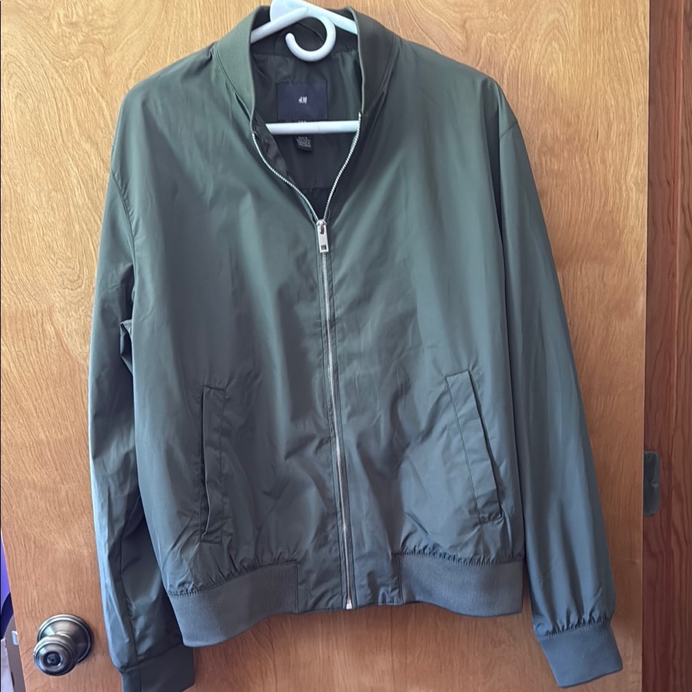 H&M Khaki Green Zip-Up Jacket